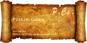 Pittik Csaba névjegykártya